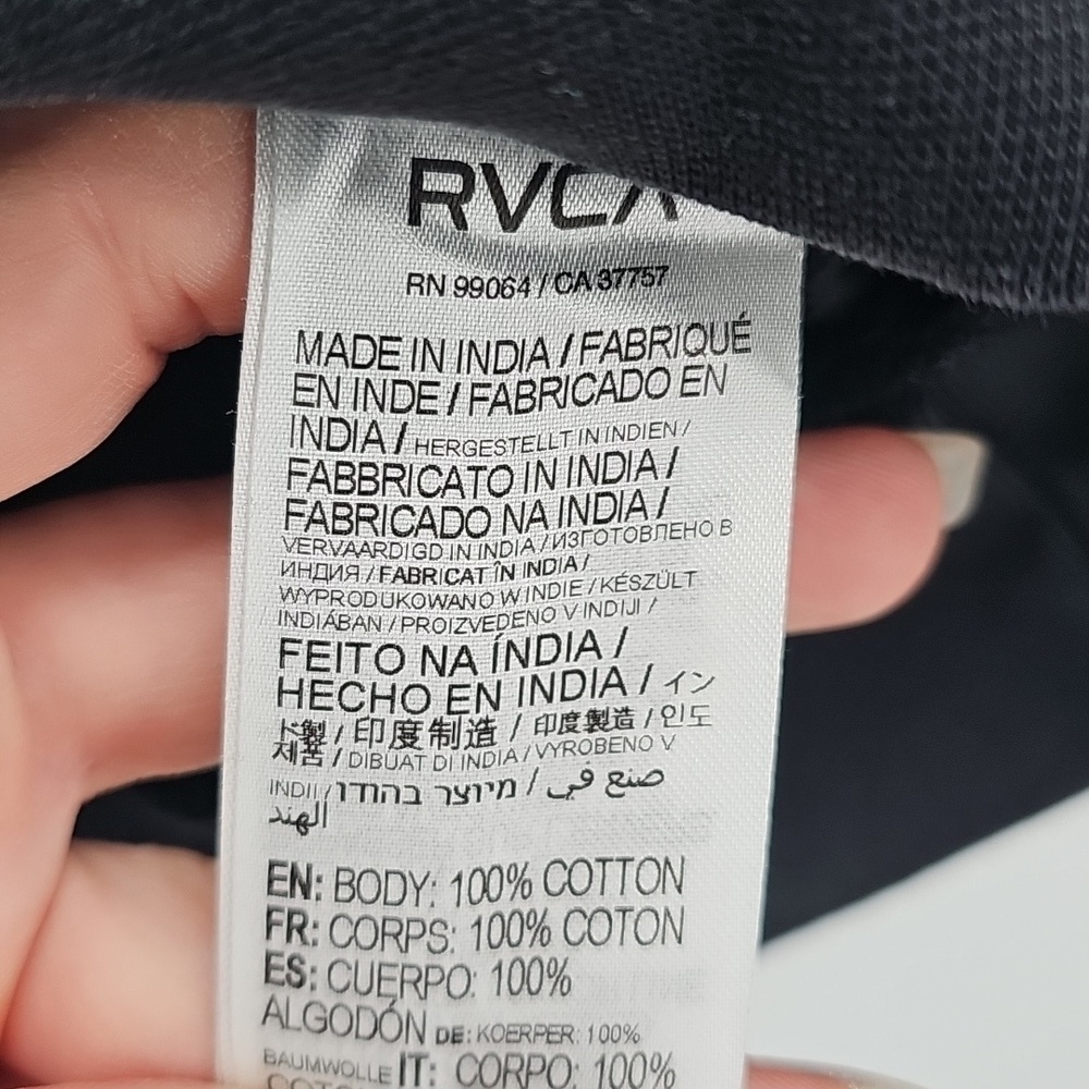RVCA Mark Oblow Patch Hoodie for Women Black Medium (Uk 8) - Picture 7 of 9